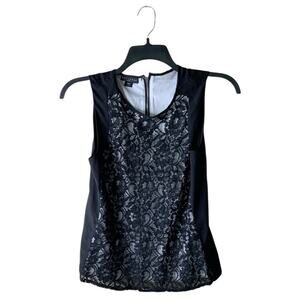 Metaphor Lace Top Women Medium Petite Floral Sleeveless Scoop Neck